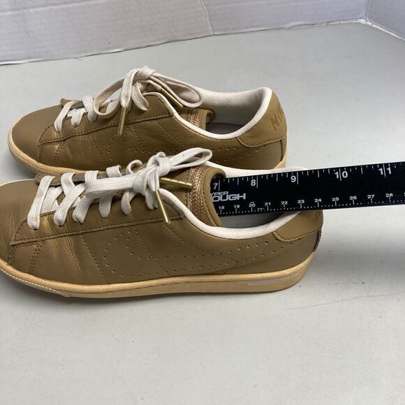 NIKE Youth Trainers Classic Premium QS-GS Leather Metallic Gold Shoes 872818-700 - Picture 6 of 12